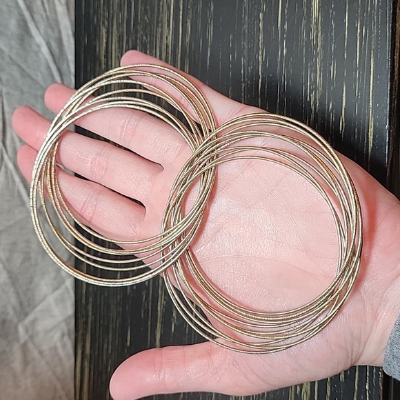 Gold Tone Bangle Bracelets - Picture 3 of 3